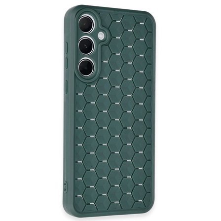Samsung Galaxy A35 5g Kılıf Petek Silikon Kapak - Koyu Yeşil