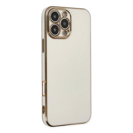 Apple İphone 16 Pro Max Kılıf Volet Silikon - Beyaz