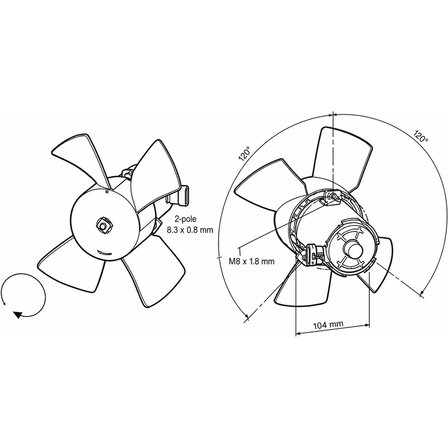 Opel Astra F Vectra A 1.6 1989- FAN Motoru Davlumbazsiz 280 MM 2 FIS 4 Kanat 22061461 Wisco