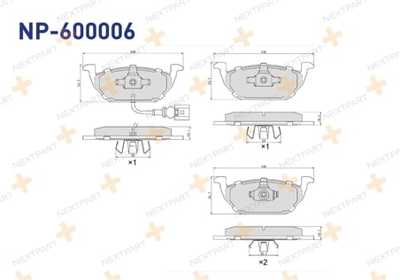 VW Golf 1998-2005 Fren Balata Ön Fisli 1J0698151D Nextpart