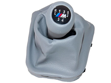 Topuzlu Vites Körüğü E46 -5 İleri- Man.Şanz; Gri Suni Deri -///M-