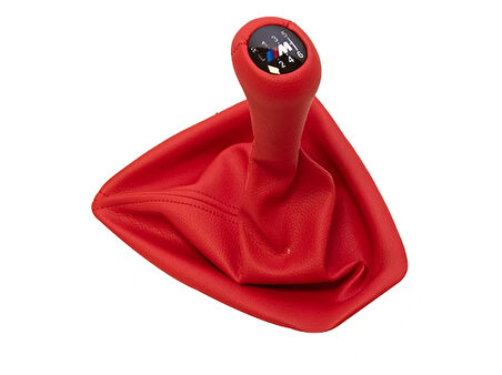 Bmw Topuzlu Vites Körüğü E90+LCI E92+LCI -6 İleri- Man.Şanz; Kırmızı Suni Deri Işıklı -///M-