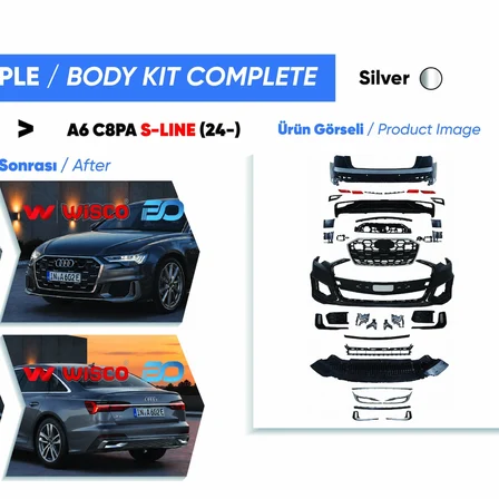 Audı A6 C8 S-Lıne 19-24 (19-24 Arası A6 Sedan Tampon Seti Komple 4K0807065 WISCO