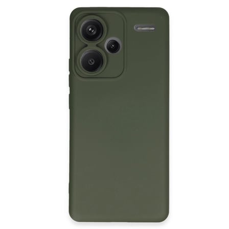 Xiaomi Redmi Note 13 Pro Plus Kılıf Nano İçi Kadife Silikon - Koyu Yeşil