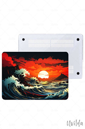 MacBook Pro 13 A2338 A2289 A2251 A2159 A1989 A1708 A1706 uyumlu Japon-20 Msoft Kılıfı Kızıl Günbatımı