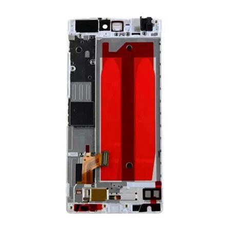 Huawei Uyumlu P8 Lcd Ekran Beyaz Çıtalı