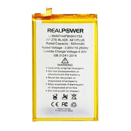 Realpower ZTE Uyumlu Blade A610 Plus Batarya