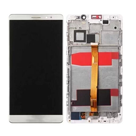 Huawei Uyumlu Mate 8 Lcd Ekran Beyaz Çıtalı