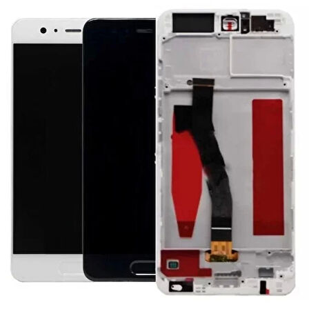 Huawei Uyumlu P10 Lcd Ekran Beyaz Çıtalı