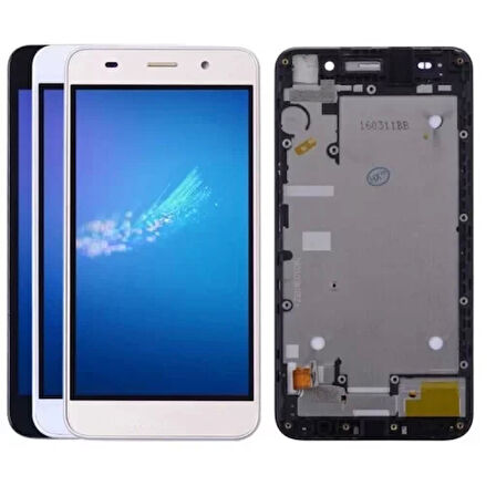 Huawei Uyumlu Y6 Lcd Ekran Beyaz Çıtalı