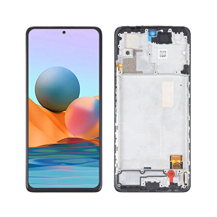 Xiaomi Uyumlu Redmi Note 10 Pro Lcd Ekran Dokunmatik Siyah Çıtalı OLED