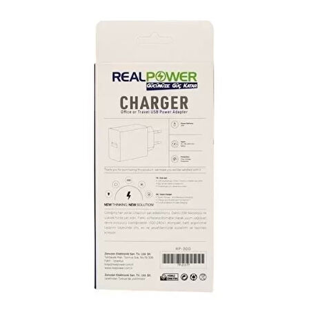 Realpower Xiaomi Uyumlu 18 W Güç Adaptörü Şarj Cihazı Old