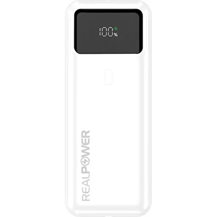 Realpower 20000Mah 22.5W Taşınabilir Beyaz Powerbank Rp-Pb2W