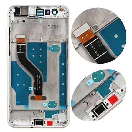 Huawei Uyumlu P10 Lite Lcd Ekran Beyaz Çıtalı