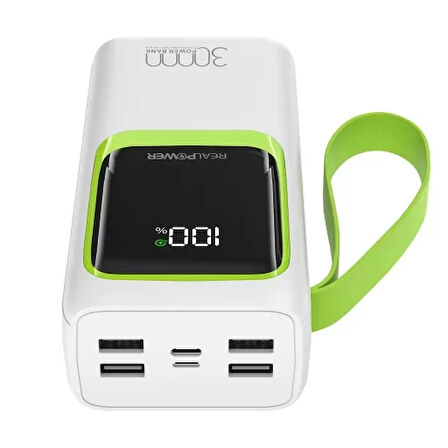 Realpower 30000Mah 22.5W Taşınabilir Ledli Beyaz Powerbank Rp-Pbc3