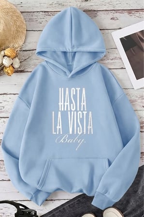 Unisex Baskılı Oversize Hoodie Kapüşonlu Sweatshirt