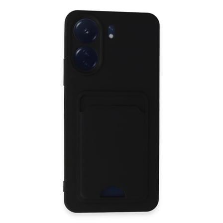 Xiaomi Redmi 13C Kılıf Kelvin Kartvizitli Silikon - Siyah