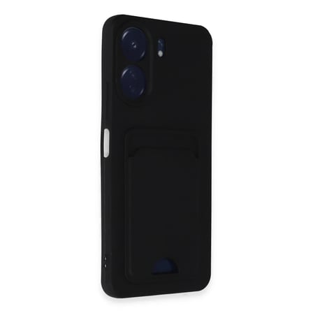 Xiaomi Redmi 13C Kılıf Kelvin Kartvizitli Silikon - Siyah