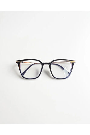 Diamond Black Gold Şeffaf Mavi Işık Korumalı Unisex Gözlük