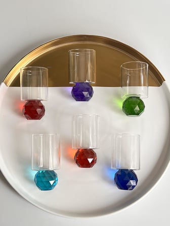 Mix Diamond Color 6'Lı Kahve Yanı Su Kadeh-100ml