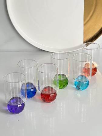 Mix Diamond Color 6'Lı Kahve Yanı Su Kadeh-100ml