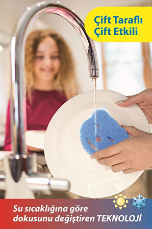 Technow Softtex Scrubber Sponge Bulaşık Süngeri Çift Taraflı Çizmez Uzun Kullanım Ömürlü 