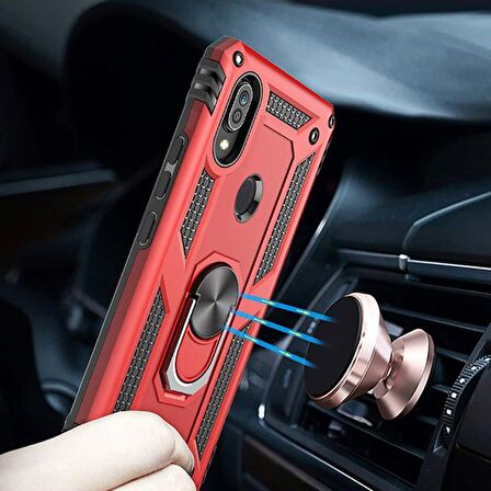 Gpack Samsung Galaxy A20 Kılıf Vega Standlı Yüzüklü Mıknatıslı