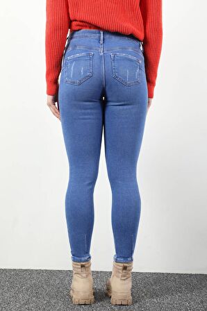 Kadın Süper Skinny Fit Pantolon Mavi