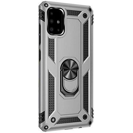 Gpack Samsung Galaxy A71 Kılıf Vega Standlı Yüzüklü MıknatıslıNano Glass