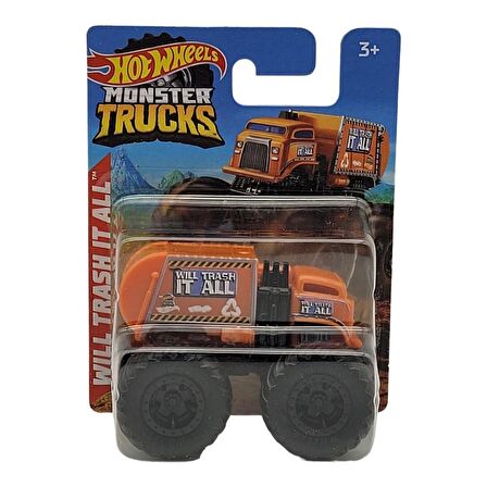 Hot Wheels Monster Truck Will Trash It All Orange Garbage Mattel 2022 1/64