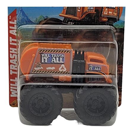 Hot Wheels Monster Truck Will Trash It All Orange Garbage Mattel 2022 1/64