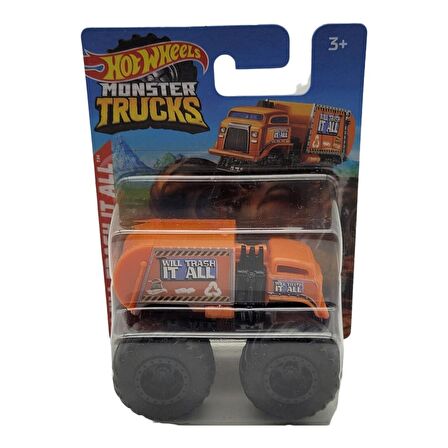 Hot Wheels Monster Truck Will Trash It All Orange Garbage Mattel 2022 1/64