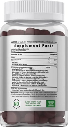 Lion's Mane 10 in 1 Mushroom Complex Blueberry 60  Capsules