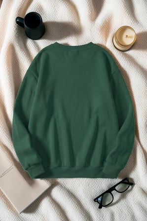 Unisex Baskılı Bisiklet Yaka Sweatshirt