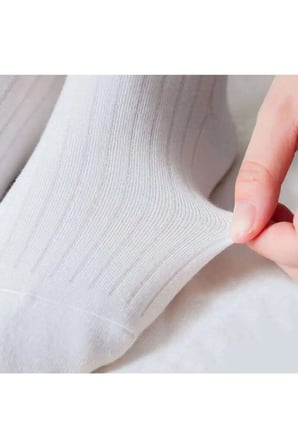 5 Çift Kadın Beyaz Patik Çorap Pamuklu Günlük Spor Kısa Çorap