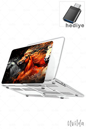 MacBook Pro 14 A3401 A3185 A3112 A2992 A2918 A2779 A2442 uyumlu Nefes-5 UV Msoft Desen Ruhani Atlar