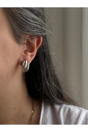 Çelik Silver Vintage Model Bold Brantley Küpe -kararma yapmaz-