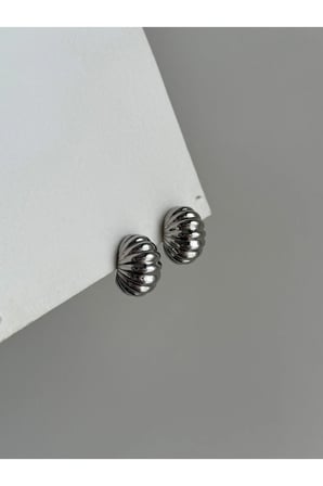 Çelik Silver Vintage Model Bold Loosa Küpe -kararma yapmaz-