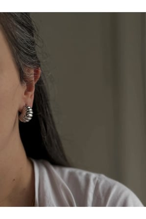Çelik Silver Vintage Model Bold Loosa Küpe -kararma yapmaz-
