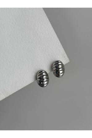 Çelik Silver Vintage Model Bold Loosa Küpe -kararma yapmaz-