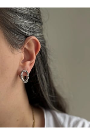 Çelik Silver Tasarım Sırmalı Calera Küpe -kararma yapmaz-