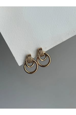 Çelik Rose Gold Vintage Model Chelsea Küpe -kararma yapmaz-