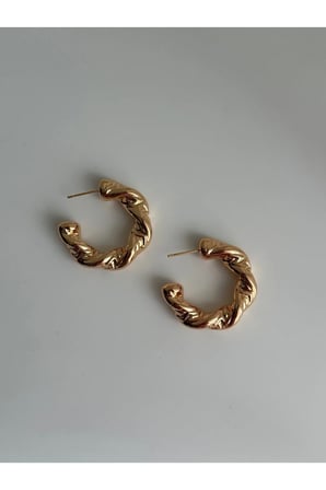 Çelik Rose Gold Vintage Model Burgu Halka Geneva Küpe -kararma yapmaz-