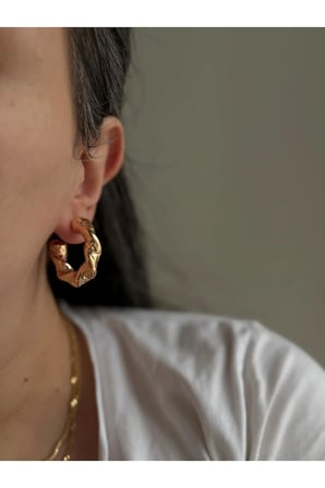 Çelik Rose Gold Vintage Model Burgu Halka Geneva Küpe -kararma yapmaz-