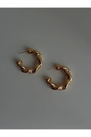 Çelik Rose Gold Vintage Model Burgu Halka Geneva Küpe -kararma yapmaz-