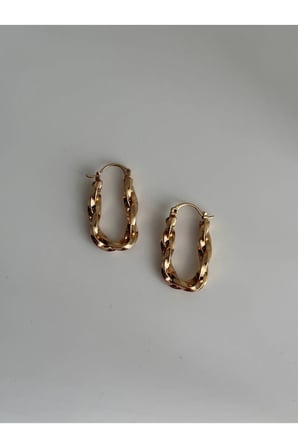 Çelik Rose Gold Burma U Form Elmore Küpe -kararma yapmaz-