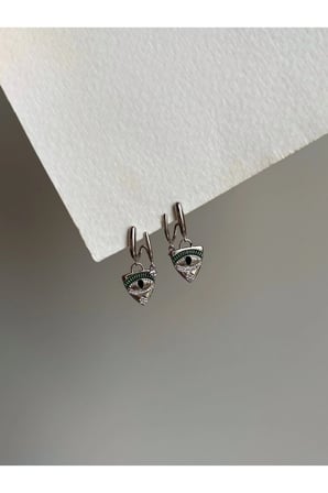Çelik Silver Sallantılı Göz Susina Küpe -kararma yapmaz-