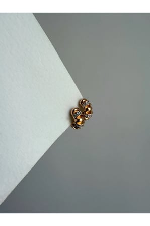 Çelik Rose Gold Taşlı Tasarım Miling Küpe -kararma yapmaz-