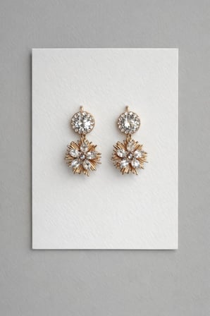 Çelik Rose Gold Kristal Taşlı Oriana Küpe -kararma yapmaz-
