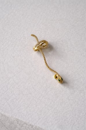 Gold Full Taşlı Yılan Earcuff Küpe -kararma yamaz-